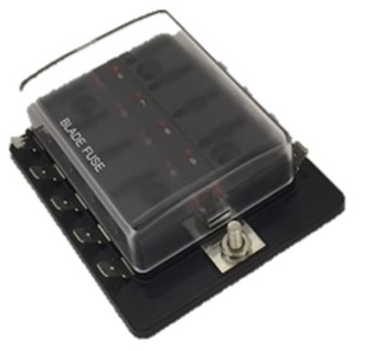 Fuse holder with cover + LED